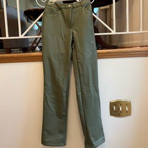 Forever 21 olive green pleather pants nwt